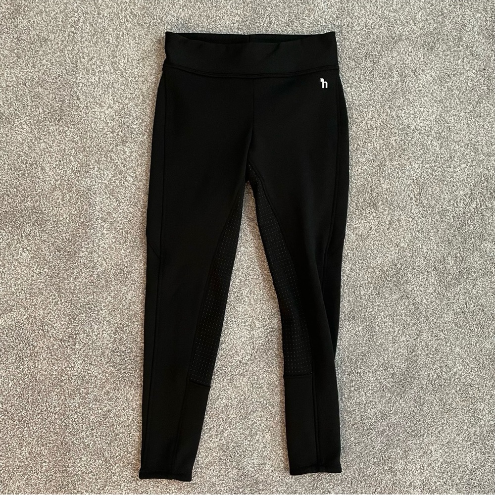 Horze Equestrian Riding Breeches Women's Size 26 Black 28" Elastic Waist